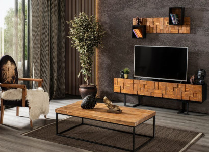 tv Ständer Couchtisch rtv Holz Möbel Echtholz Wohnwand Schrankwand Couchtisch